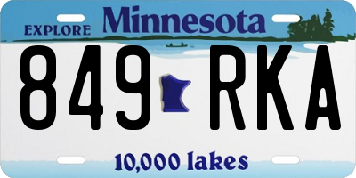 MN license plate 849RKA