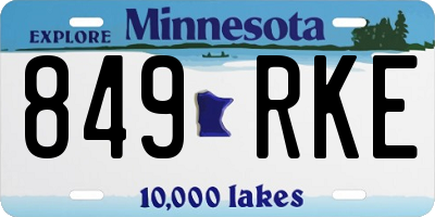 MN license plate 849RKE