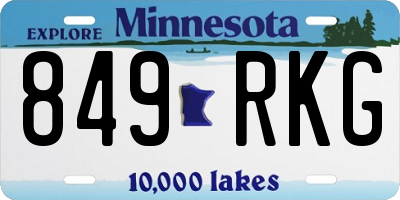 MN license plate 849RKG