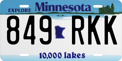 MN license plate 849RKK