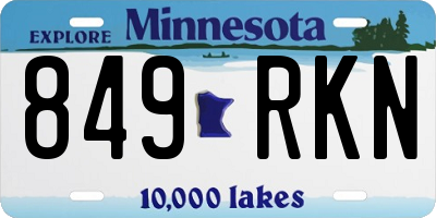 MN license plate 849RKN