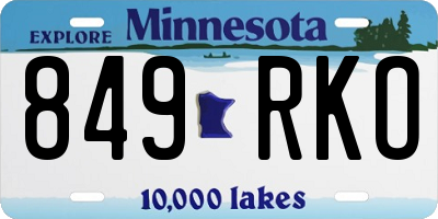 MN license plate 849RKO