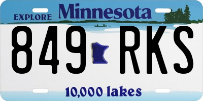 MN license plate 849RKS