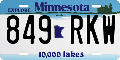 MN license plate 849RKW