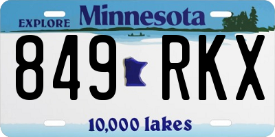 MN license plate 849RKX