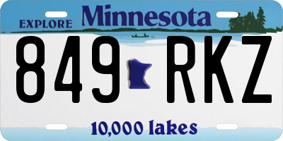 MN license plate 849RKZ