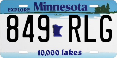MN license plate 849RLG