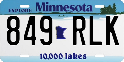 MN license plate 849RLK