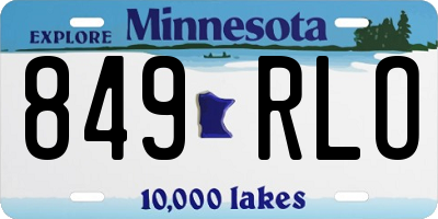 MN license plate 849RLO