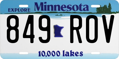 MN license plate 849ROV