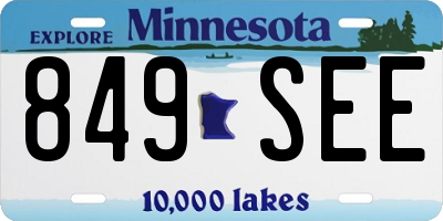 MN license plate 849SEE