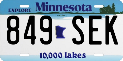 MN license plate 849SEK