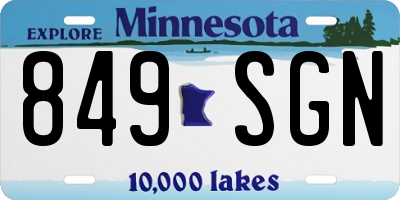 MN license plate 849SGN