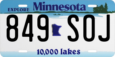 MN license plate 849SOJ