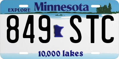 MN license plate 849STC