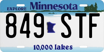 MN license plate 849STF