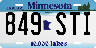 MN license plate 849STI