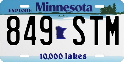 MN license plate 849STM