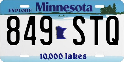 MN license plate 849STQ