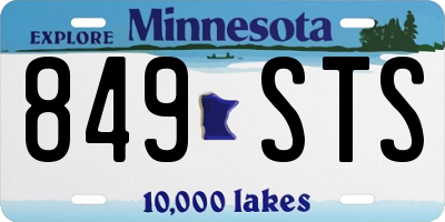 MN license plate 849STS