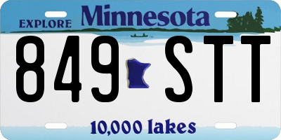 MN license plate 849STT