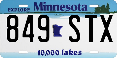MN license plate 849STX