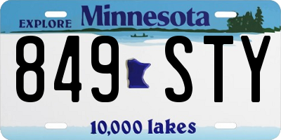 MN license plate 849STY