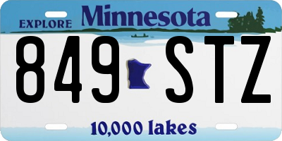 MN license plate 849STZ
