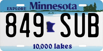 MN license plate 849SUB