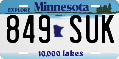 MN license plate 849SUK