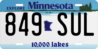 MN license plate 849SUL