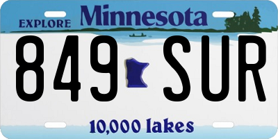 MN license plate 849SUR
