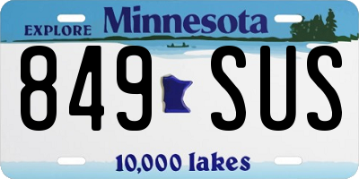 MN license plate 849SUS