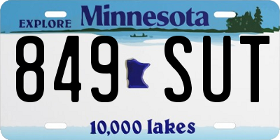 MN license plate 849SUT