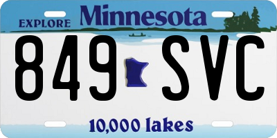 MN license plate 849SVC