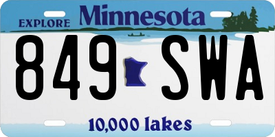 MN license plate 849SWA