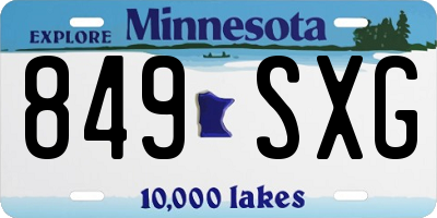 MN license plate 849SXG