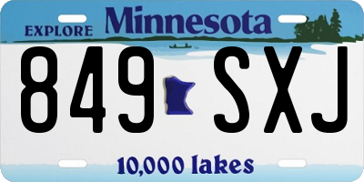 MN license plate 849SXJ