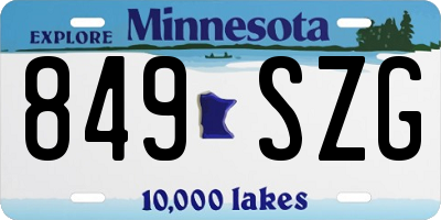 MN license plate 849SZG