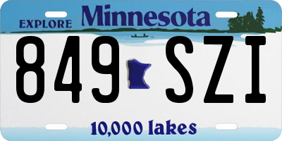 MN license plate 849SZI