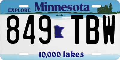 MN license plate 849TBW