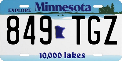 MN license plate 849TGZ