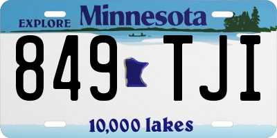 MN license plate 849TJI