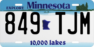 MN license plate 849TJM