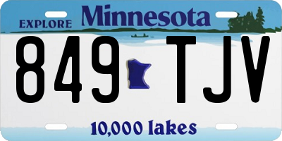 MN license plate 849TJV