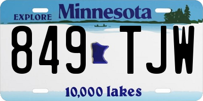 MN license plate 849TJW