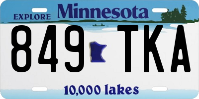 MN license plate 849TKA