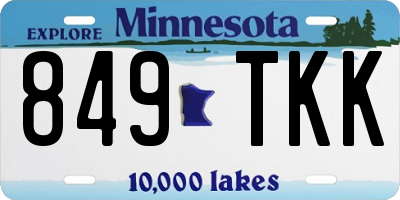 MN license plate 849TKK