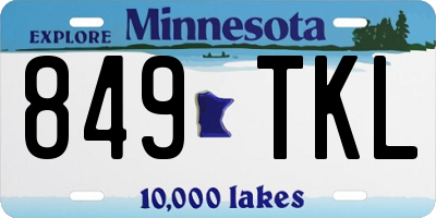 MN license plate 849TKL