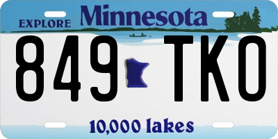 MN license plate 849TKO